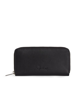 Leather Kensington Long Zip Wallet Black