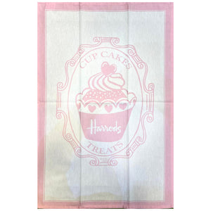 Harrods Pink Tea Room Tea Towels (Pack of 2)...مناشف شاي هارودز الوردية بنقشة غرفة الشاي (مجموعة من قطعتين)
