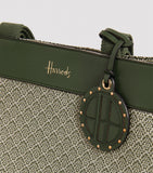 Harrods Barbican Woven Green Tote Bag...حقيبة باربيكان المنسوجة باللون الأخضر