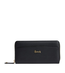 Harrods St James Long Wallet Black Logo....محفظة هارودز سانت جيمس الطويلة بشعار أسود